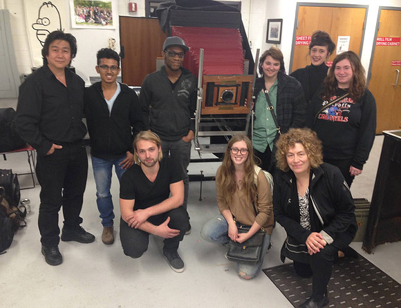 with Sandra Stark with her students at Museum School
