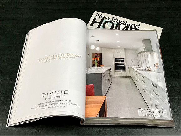 Cover of Divine Design Center brochure featured in New England Home Magazine 2018