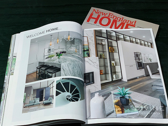 Divine Design Center brochure cover featured in New England Home