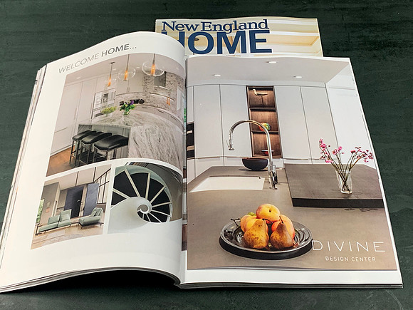 Divine Design Center brochure cover  featured in New England Home 2019