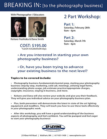 BREAKING IN: (to photography business) at EP Levine with Dana Smith 2015